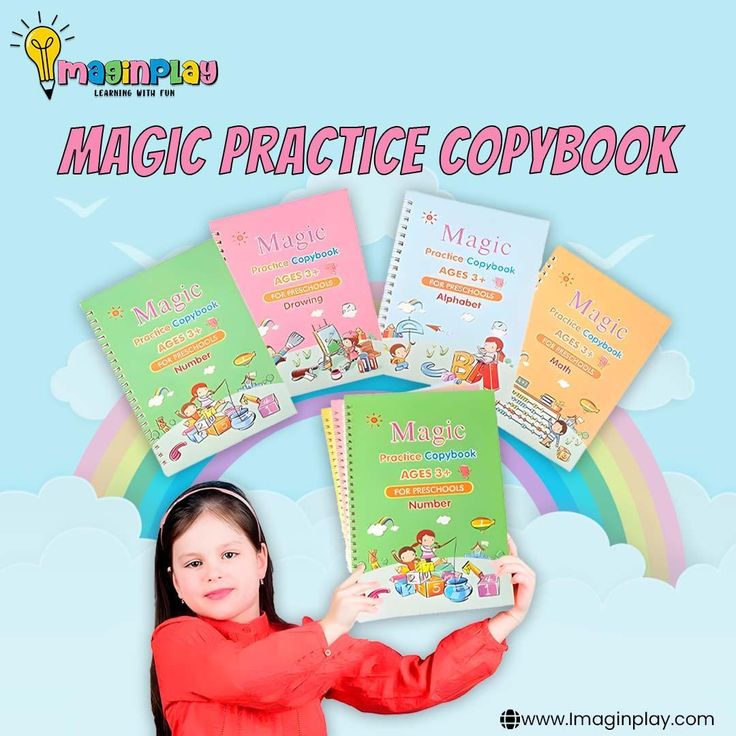 2-in-1 Magic Practice Book for Kids – Reusable Writing & Drawing Workbook with Pen & Refills